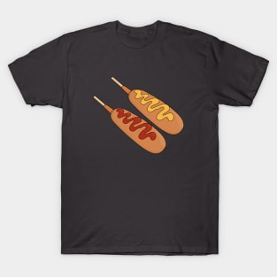 Ketchup and mustard on corn dogs T-Shirt